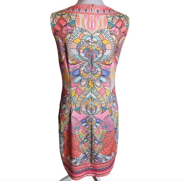 Mandala Paisley Print Sheath Dress Size Small ? Sleeveless Multicolor Boho Work - Picture 5 of 16